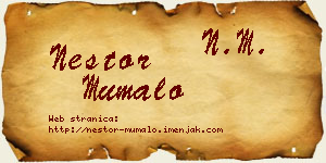 Nestor Mumalo vizit kartica